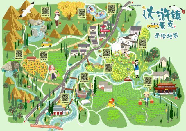 易景通精心打造《達(dá)滸鎮(zhèn)景點手繪地圖》  